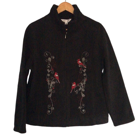 Northern Reflections Jackets & Blazers - Northern Reflections Black Fleece With Cardinal Design NWT Extra Large Petite